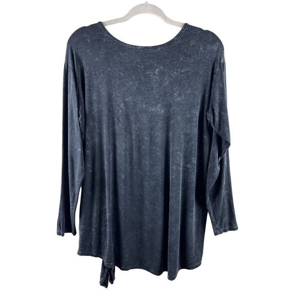 Torrid Super Soft Raise Hell Black Mineral Wash Tie Front Long Sleeve Tee 00 M - Picture 5 of 11